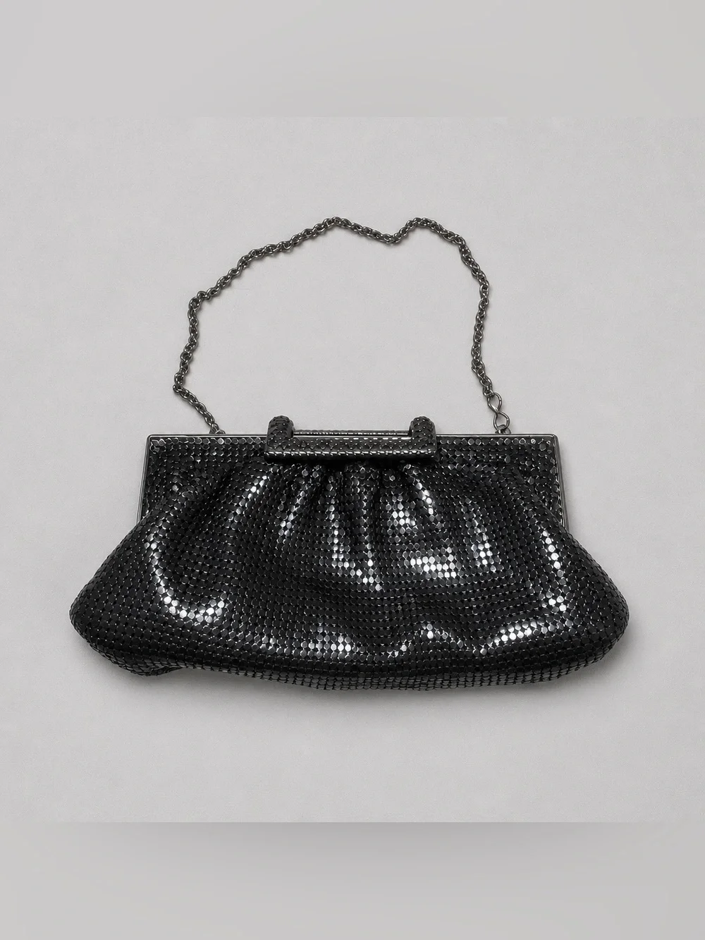 THE LIMITED Black Mesh Evening Clutch with Chain Strap